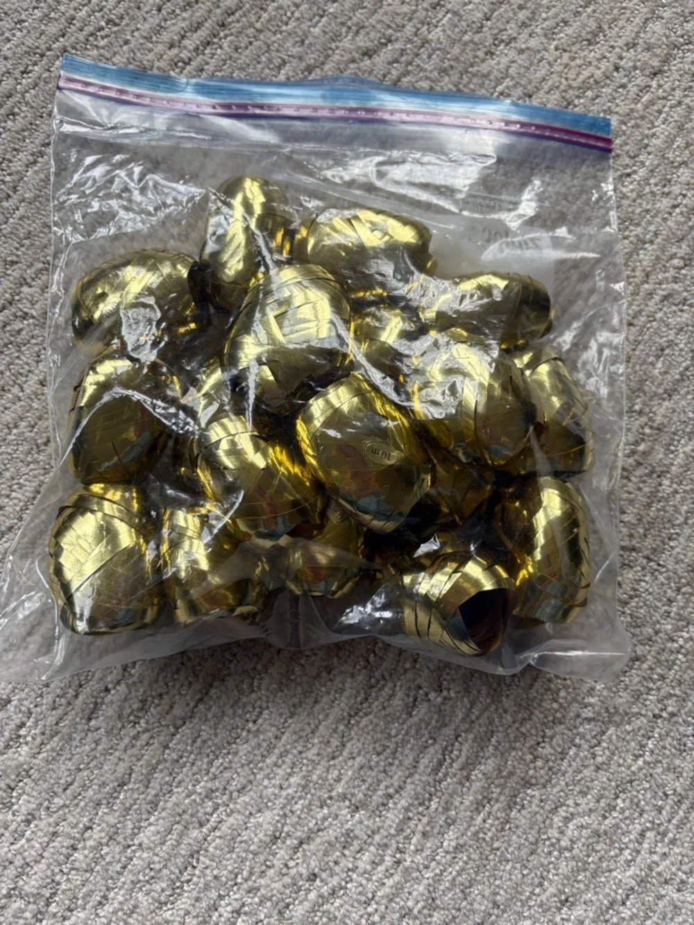 Metallic Gold Curling Ribbon Kegs - Lot of 18
